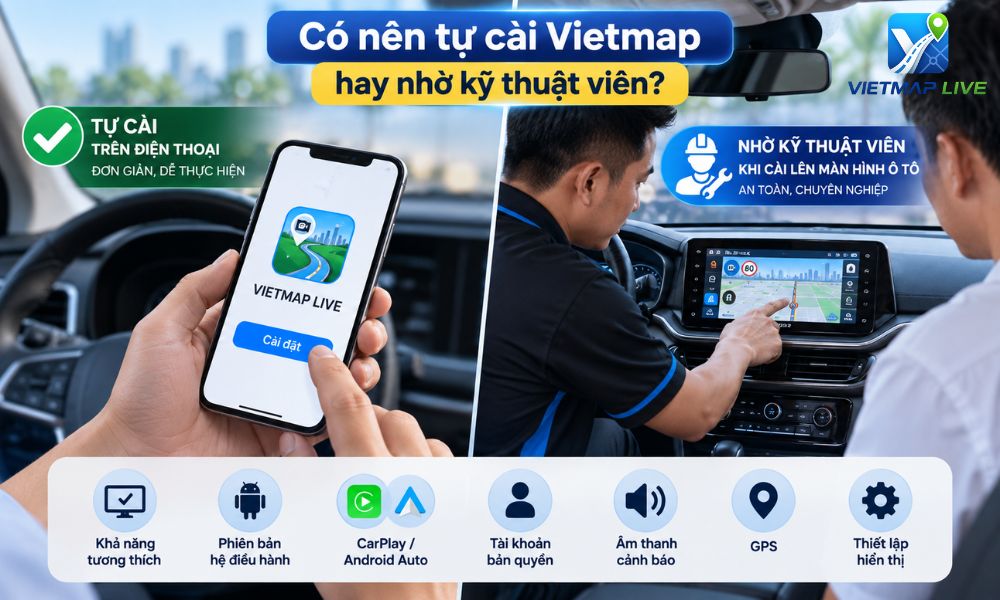 cài phần mềm Vietmap cho ô tô
