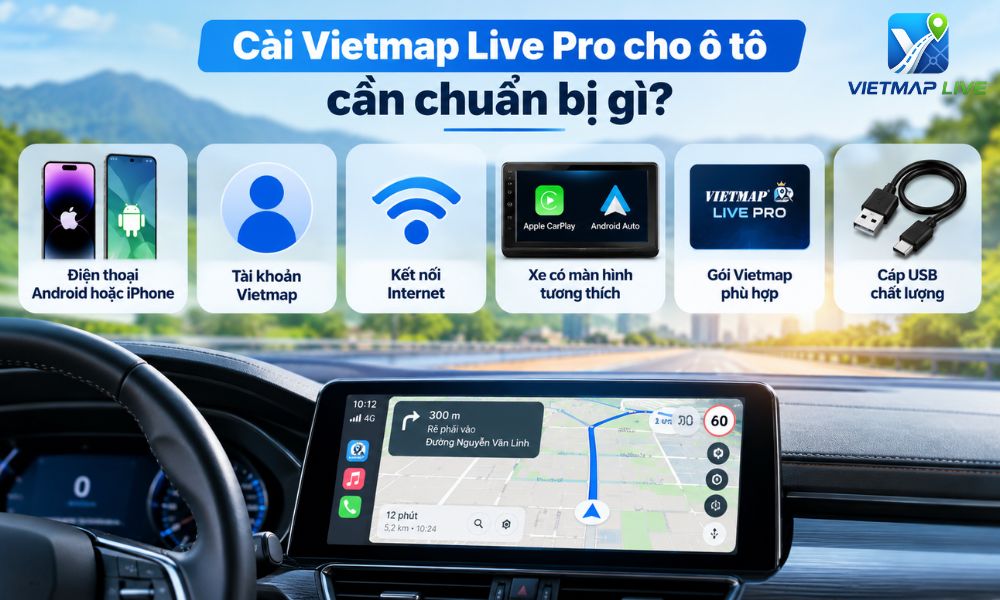 cài phần mềm Vietmap cho ô tô