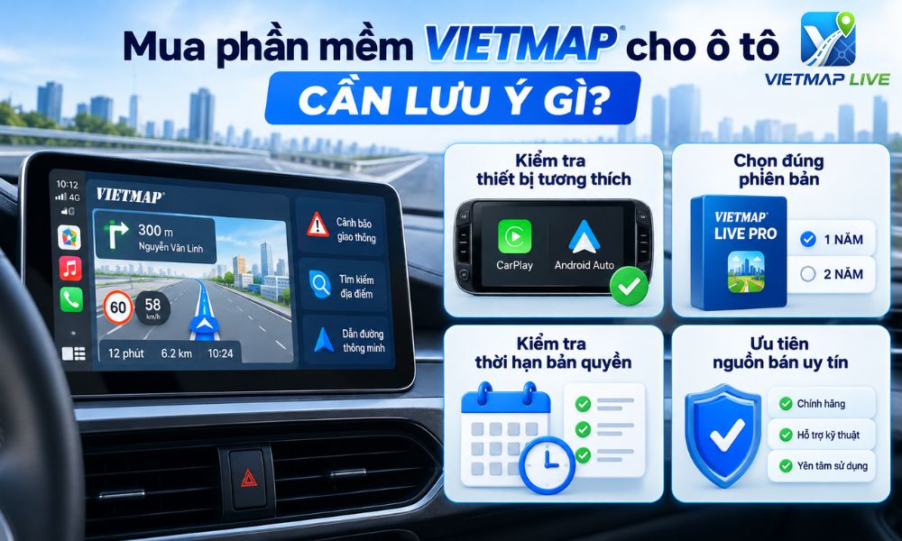 Mua phần mềm Vietmap cho ô tô