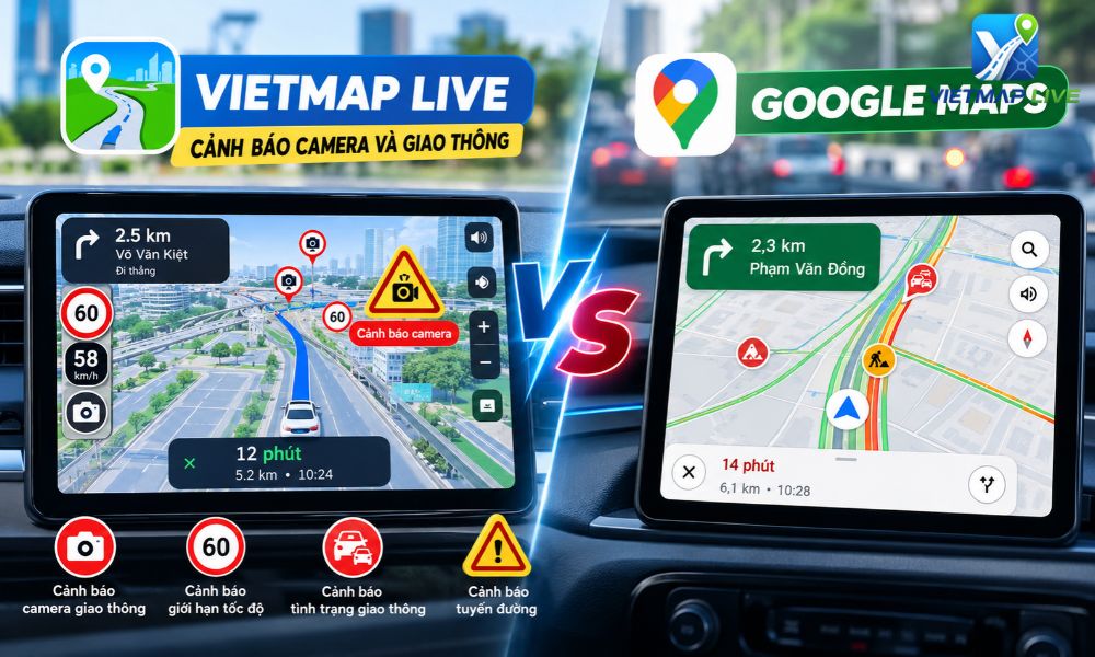 So sánh Vietmap Live và Google Maps So sánh Vietmap Live và Google Maps
